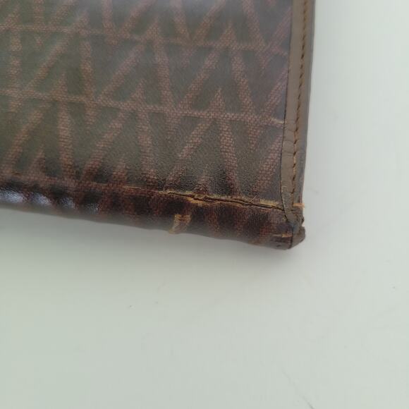Valentino Bifold Card Bill Holder Brown Wallet Medium Vintage Kisslock Italian - Picture 10 of 11